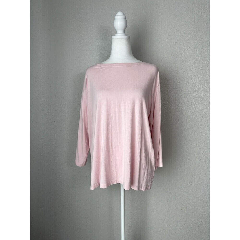 J.Jill Wearever Collection Pink Shirt Womens Large 3/4‎ Sleeve